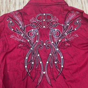 Roar Signature Western shirt with stretch with metallic embroidery and sequins